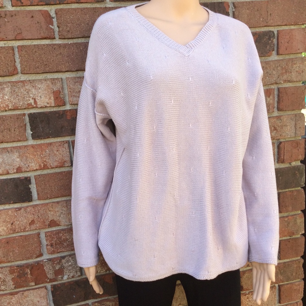 Drop shoulder V-Neck Knitted Sweater